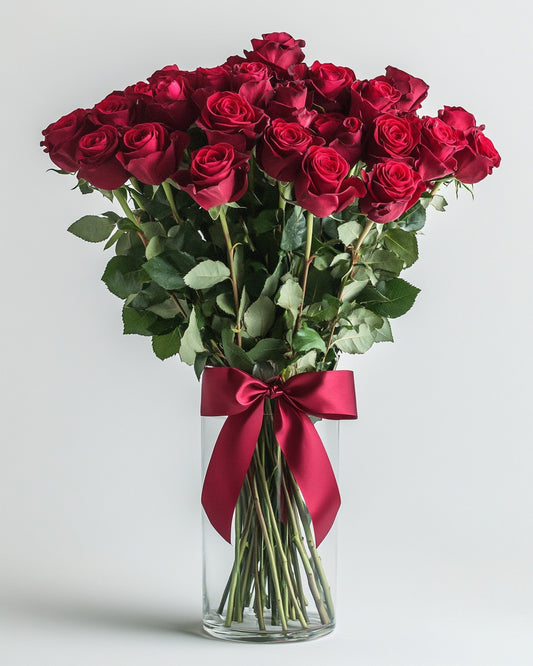 Rosas Rojo Premium en Florero a Domicilio en Bogotá