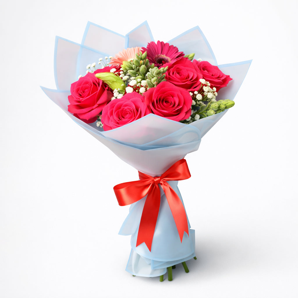 ramo de rosas rojas con gerberas flores a domicilio bogota