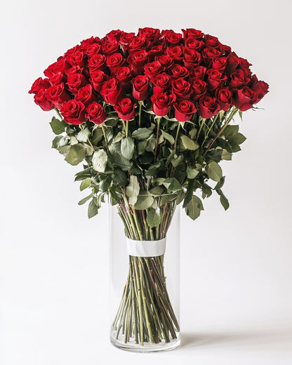 Rosas Rojo Premium en Florero a Domicilio en Bogotá