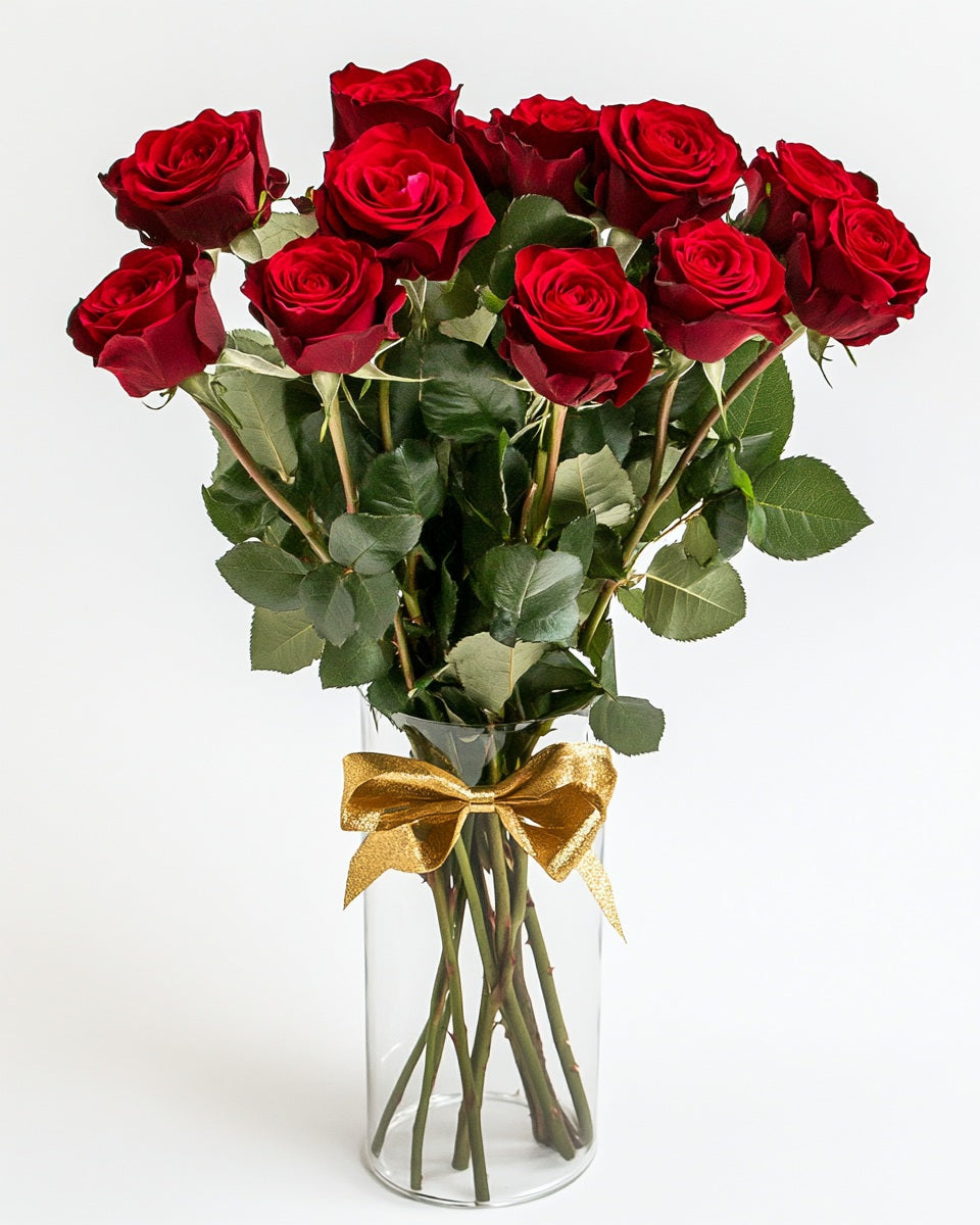 Rosas Rojo Premium en Florero a Domicilio en Bogotá