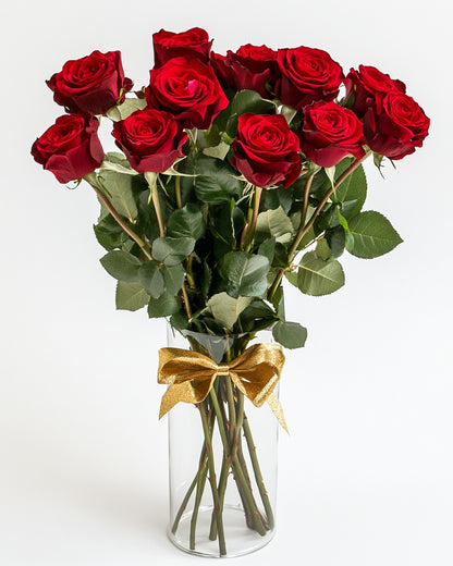 Rosas Rojo Premium en Florero a Domicilio en Bogotá